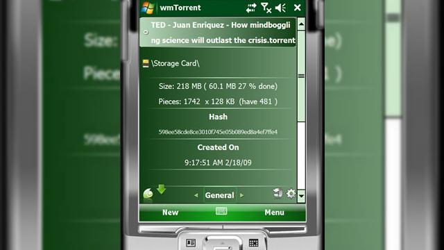 <b>WinMobile Torrent (wmTorrent) v.3 , clientul P2P ideal pentru terminale Windows Mobile</b>WinMobile Torrent (wmTorrent) v.3 este primul client de torrente pentru Windows Mobile, softul ajungand acum la o versiune mai evoluata, care vine cu functii incorporate de obicei intr-un client desktop. wmTorrent suporta DHT (torrente fara tracker), PEX...