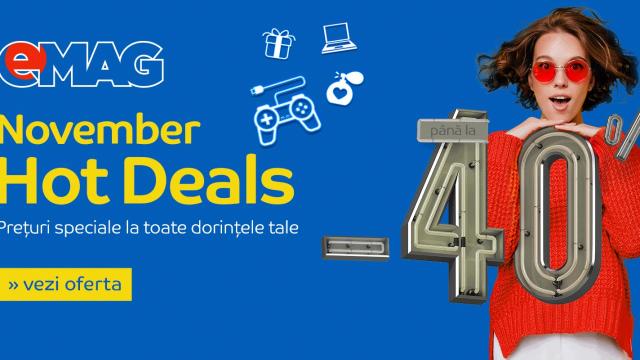 <b>Ultimele oferte din noiembrie sunt la eMAG.ro prin November Hot Deals; Preţ bun la Xbox One S, Huawei P9 Lite (2017) şi purtabile</b>Luna noiembrie a intrat pe ultima sută de metri şi odată cu această ocazie vedem care sunt ultimele reduceri ale lunii care ne-a adus Black Friday. eMAG.ro a demarat în această săptămână campania November Hot Deals, cu discount de până la 40% pentru..