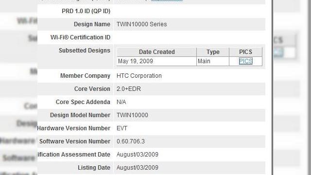 <b>HTC Twin primeste certificarea Bluetooth</b>Organizatia Bluetooth SIG ne ofera inca o data detalii despre un terminal mobil nelansat inca, de aceasta data fiind vorba de HTC Twin, un telefon Windows Mobile de nivel mediu. Twin va sosi cu un display de 2.8 inchi, care va fi un VGA sau QVGA, iar...