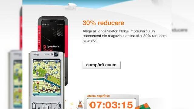 <b>Orange pregateste oferte unice pentru perioada Sarbatorilor; astazi reduceri la telefoane Nokia</b>Aflam de pe blogul lui Dan Dragomir ca Orange pregateste oferte speciale pentru perioada Sarbatorilor, ele debutand astazi, cu o reducere de 30% pentru telefoanele Nokia. Aceasta se aplica persoanelor care isi fac si abonament la cumpararea handsetului....