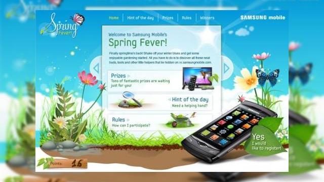 <b>Samsung Mobile iti aduce un televizor LCD sau telefoane mobile cu Primavara Virtuala</b>Samsung Mobile tocmai a lansat o provocare online, pe numele sau Primavara Virtuala. Disponibila la aceasta adresa, competitia a debutat pe 1 mai si va va aduce fie un telefon Samsung Monte S5620, fie un handset Samsung E2120, sau poate chiar un televizor...