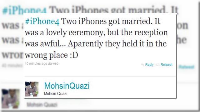 <b>Problema lui iPhone 4, expusa amuzant pe Twitter</b>Dupa conferinta de presa Apple de ieri, solutia sa surogat pentru problema lui iPhone 4 cu antena si numeroasele critici aduse noului handset, a venit momentul sa ne descretim fruntile cu tweet-uri legate de eternul bug hardware al telefonului. Iata...