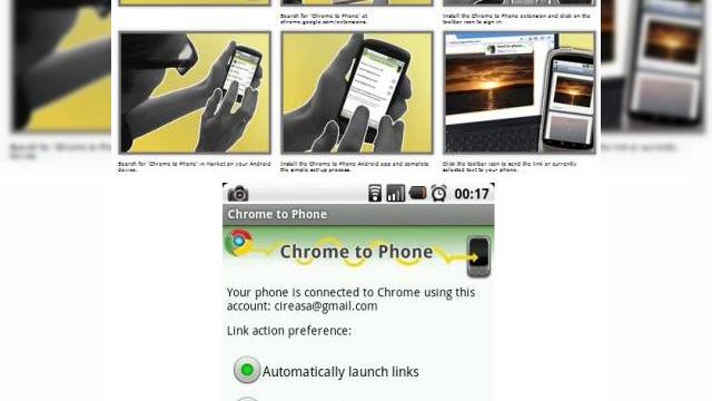 <b>Trimite linkuri, harti si numere de telefon pe handseturi Android cu Chrome to Phone (Video)</b>Daca ati dorit sa trimiteti linkuri sau alte informatii de pe desktop sau laptop pe telefonul dumneavoastra, aveti acum la dispozitie extensia Chrome to Phone. Aceasta va adauga un buton browserului Google Chrome, iar utilizatorul il va folosi sa trimita...