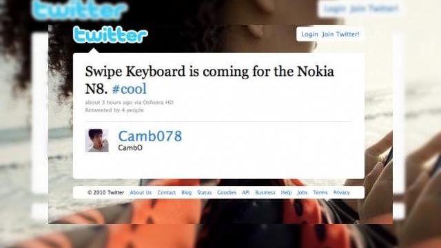 <b>Tastatura virtuala Swype, in curand pe Nokia N8 si alte modele Symbian^3 (Video)</b>Ce este Swype? Posibil tastatura virtuala a viitorului... Aceasta metoda originala de input via touchscreen si-a facut aparitia pentru prima oara pe Samsung Omnia 2 (Windows Mobile), ajungand rapid un hit si o varianta preferata de majoritatea posesorilor...