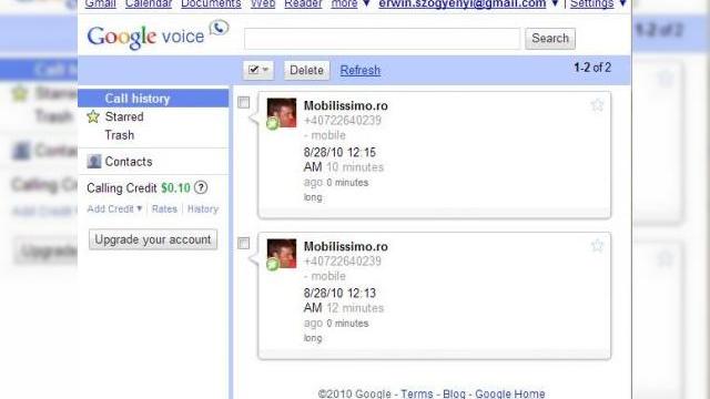<b>Mobilissimo testeaza functia de apelare vocala Gmail pe telefon; tarifele pentru Romania acum oficiale</b>Dupa ce am aflat cu cateva zile in urma ca Google a lansat serviciul Gmail Voice si Video Chat, iata ca am si testat noul tip de apelare de pe PC pe telefonul mobil, dupa cum arata si acest tweet si screenshoturile de mai jos. Apelurile se...