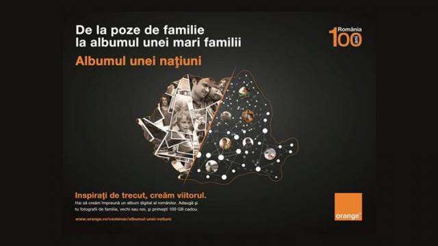 <b>Orange România lansează "Albumul unei națiuni", oferă 100 GB cadou utilizatorilor</b>Pe final de săptămână operatorul Orange România anunță lansarea unei noi inițiative intitulată "Albumul unei națiuni" prin care se sărbătorește Centenarul. Utilizatorii de cartele prepay sau abonații vor putea încărca una sau mai multe fotografii