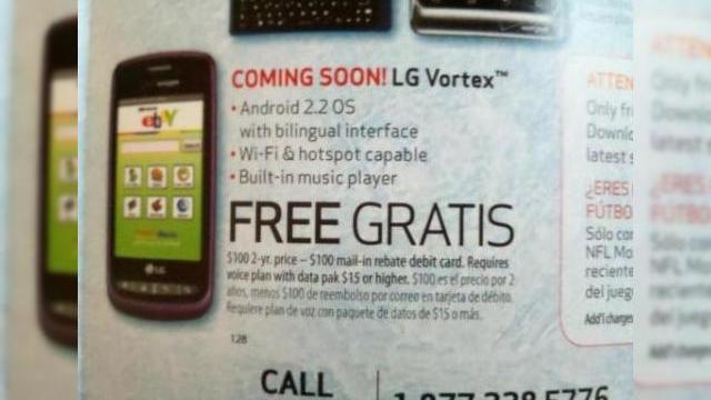 <b>LG Vortex, Încă un telefon Android disponibil gratuit (cu abonament)</b>Telefoanele Android disponibile gratuit cu abonament sunt întotdeauna o veste bună, mai ales dacă și specificațiile lor sunt pe măsura așteptărilor. De această dată oferta zilei vine de la Verizon, operator care va pune în vânzare modelul LG...