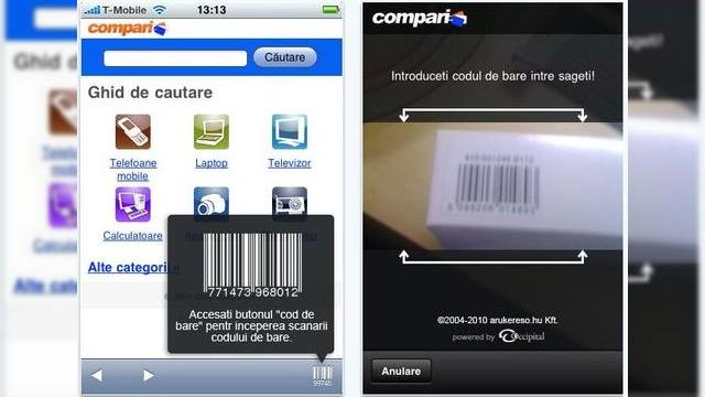 <b>Test al aplicației compari.ro pe Apple iPhone (Video)</b>Fiindcă toate marile magazine s-au împodobit și pregătit pentru Crăciun, fiind in curând și pline de public, ne vom confrunta cu aglomerația și confuzia, în care va fi greu să găsim un scanner pentru cod de bare. Din fericire, putem transforma...