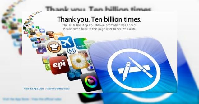 <b>10 miliarde de aplicații descărcate prin App Store; Apple premiază un norocos</b>Apple tocmai a anunțat atingerea a 10 miliarde de aplicații descărcate prin magazinul App Store. Norocosul care a descărcat softul cu numărul 10 miliarde a primit și un premiu: un cupon iTunes în valoare de 10.000 de dolari. &nbsp; La această oră...