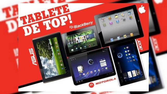 <b>eMAG și pleiada de 10 tablete: BlackBerry PlayBook, Motorola Xoom, Asus Eee Pad Transformer...</b>eMAG aduce în România o parte din tabletele prezentate la CES 2011 din Las Vegas sau MWC 2011 din Barcelona. Este vorba despre modele precum BlackBerry PlayBook, Motorola Xoom, Asus Eee Pad Transformer, Acer Iconia A500 și W500, Samsung Galaxy Tab...