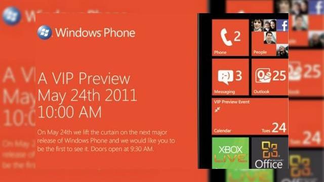 <b>Windows Phone 7.5 Mango detaliat pe 24 mai; aflăm ce ne rezervă actualizarea peste 2 săptămâni!</b>După numeroase speculații și amânări, a venit momentul să primim o porție serioasă de informații cu privire la prima actualizare majoră a lui Windows Phone 7, care va face trecerea la versiunea 7.5 aka Mango. Sperăm că Microsoft a tras...