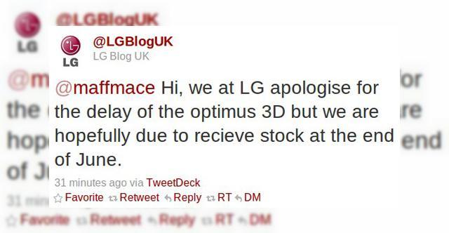 <b>LG Optimus 3D Întârzie, telefonul cu ecran și camera 3D ar putea sosi În iulie...</b>După primul telefon cu procesor dual core, LG se pregătește să lanseze și primul telefon cu ecran și camera 3D, cel puțin pentru piața europeană. Este vorba despre LG Optimus 3D, care se pare că va întârzia, conform unor retaileri britanici....