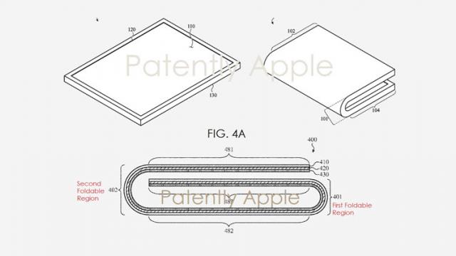 <b>Apple primeşte un brevet pentru un terminal pliabil, cu dublă pliere</b>Apple continuă marşul inevitabil spre un terminal pliabil, sau cel puţin aşa arată noul său brevet. Compania din Cupertino a primit un brevet pentru un iDevice care se îndoaie nu o dată, ci de două ori. Rivalul pentru 