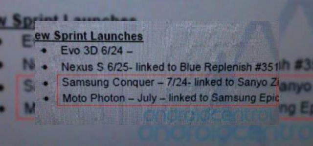 <b>Samsung Conquer, un nou model midrange și Motorola Photon, gata de lansare În iulie</b>Motorola Photon, o cunostiinta mai veche de-a noastră și un nou model de telefon Samsung midrange și-au făcut apariția pe o listă de lansări viitoare ale operatorului american Sprint. &nbsp; în vreme ce Photon are specificații foarte similare cu...