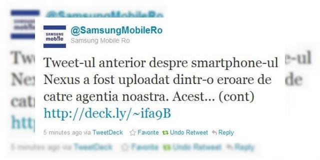 <b>Nexus 3 vine de la Samsung - confirmarea oficială</b>Unul dintre cele mai așteptate telefoane ale momentului pe lângă iPhone 5 este Nexus 3. Inițial se vorbea că va fi produs de LG, dar pe contul oficial de twitter al Samsung Mobile din țara noastră ni s-a confirmat că Samsung va produce următorul...