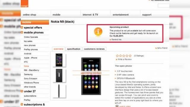 <b>Nokia N9 vine la Orange, deocamdată În Elveția, Începând cu 15 septembrie</b>Noi indicii cu privire la data de lansare a primului telefon MeeGo, Nokia N9 și-au făcut apariția pe web în această săptămână. Astfel, după ce am aflat cu ceva timp în urmă că handsetul urmează să debuteze în Suedia în septembrie,...