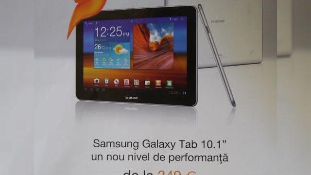 <b>Iată prețul lui Samsung Galaxy Tab 10.1 la Orange! Tableta debutează oficial mâine</b>După ce v-am informat că în data de 8 august debutează pe piața din România tableta Samsung Galaxy Tab 10.1 prin Orange, iată că azi aflăm și niște prețuri. Rețineți că data de 8 august este una specială, debutul tabletei având loc în...