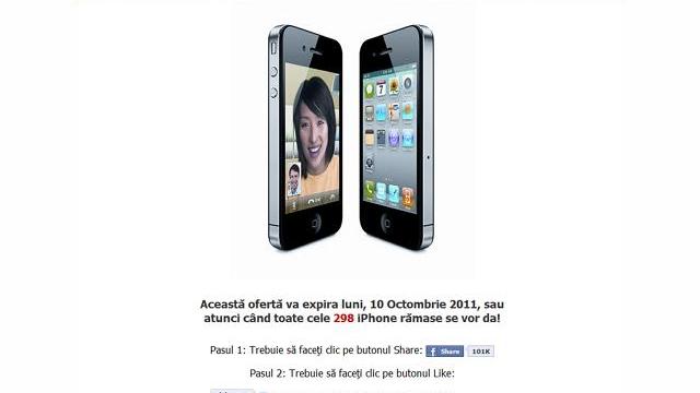<b>Phishing mizerabil cu iPhone 4 gratuit, invoca moartea lui Steve Jobs</b>Nu exista initiativa mai mizerabila decat aceea de imbogatire rapida pe seama mortii unui om. Cei de la iphone-gratis.info fac chiar acest lucru, promitand 1000 de modele iPhone 4 gratuite pentru a-l comemora pe Steve Jobs. &nbsp; Ce ni se cere in schimb...