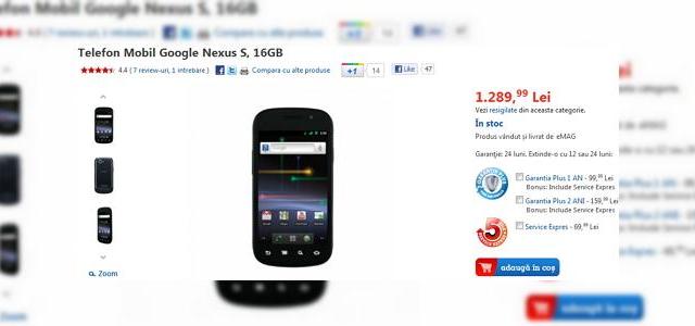<b>Ofertă specială pentru Samsung Nexus S de la eMAG.ro, În așteptarea lui Galaxy Nexus</b>Dacă nu va permite încă bugetul să cumpărați un Samsung Galaxy Nexus, care încă nu a sosit oficial în țara noastră, atunci puteți achiziționa predecesorul acestui model. Este vorba tot despre un Google Phone și anume Google Nexus S (Samsung...