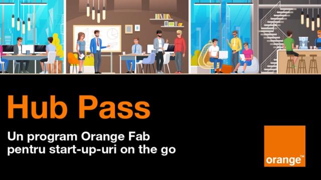 <b>Orange lansează Hub Pass, un program Orange Fab pentru mobilitatea startup-urilor + antreprenorilor</b>Orange România a anunţat în această zi de 4 decembrie 2019 lansarea lui Hub Pass, un program Orange Fab pentru mobilitatea startup-urilor de la noi. Orange Fab este un accelerator de startup-uri Orange