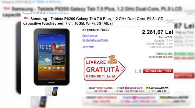 <b>Samsung Galaxy Tab 7.0 Plus - preț și disponibilitate În România</b>Un magazin online a afișat deja prețul pentru tableta Galaxy Tab 7.0 Plus ce poate fi considerat un fel de urmaș pentru prima tabletă de la Samsung lansată în 2010 și anume Samsung Galaxy Tab. &nbsp; ecran capacitiv PLS LCD de 7 inch cu rezoluție...