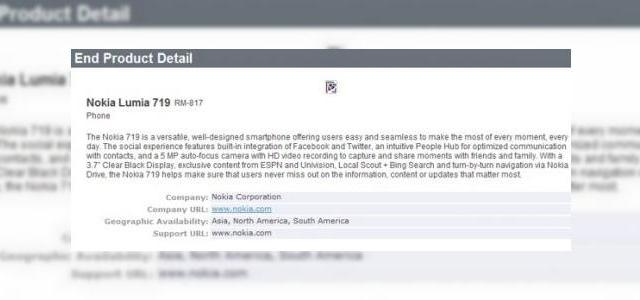 <b>Nokia Lumia 719 primește certificarea Bluetooth SIG; Să fie un Lumia 710 modificat?</b>încă o versiune de Nokia Lumia își face apariția printr-o scurgere de informații... este vorba despre Nokia Lumia 719, care a primit recent certificarea Bluetooth SIG. Avem de-a face aici cu un terminal care va sosi în Asia și America de Nord și...
