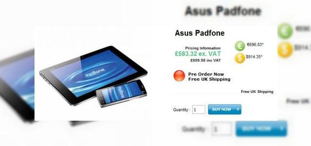<b>ASUS PadFone acum la precomanda pentru peste 800 de euro; Va sosi În Marea Britanie Întâi!</b>în ciuda faptului că auzisem de amânări în cazul lui ASUS PadFone, produsul tocmai a fost pus la dispoziție prin precomanda, cel puțin în Marea Britanie. Prețul este destul de mare, 700 de lire sterline, adică în jur de 836 de euro, deci nu...
