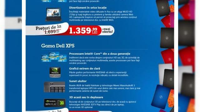 <b>Reduceri "nebune" la eMAG.ro În cadrul Crazy Days: azi gama de laptopuri Dell XPS și Inspiron la discount!</b>După Black Friday și alte campanii similare de reduceri, acum ne facem antrenamentul pentru cadourile de Paște cu o nouă sesiune de discounturi de la eMAG.ro. E vorba despre inițiativa Crazy Days, o serie de promoții care ia startul astăzi, pe 26...