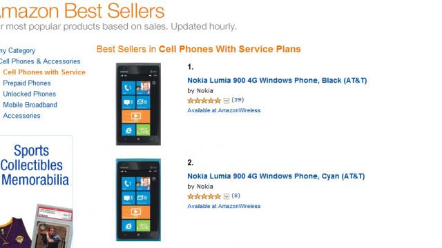 <b>Nokia Lumia 900 - În top pe Amazon.com la capitolul telefoane mobile cu abonament de date 4G</b>Uite că apar rezultatele la campania de marketing agresivă pe care o derulează Microsoft și Nokia în SUA. Nokia Lumia 900 a reușit în doar două zile să ajungă în top pe amazon.com la rubrica telefoane mobile cu abonament. &nbsp; La asta...