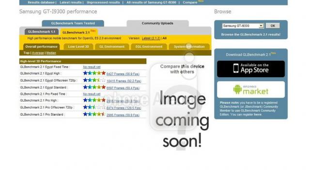 <b>Benchmark-urile lui Samsung GT-I9300 (posibil Galaxy S III) Își fac apariția, cu rezultate superioare rivalilor</b>După ce am văzut cel mai nou teaser Samsung Unpacked pentru evenimentul de lansare de pe 3 mai, iată că au fost descoperite și câteva rezultate ale benchmark-urilor realizate pentru telefonul Samsung GT-I9300. Acesta ar putea fi Galaxy S III, deși...