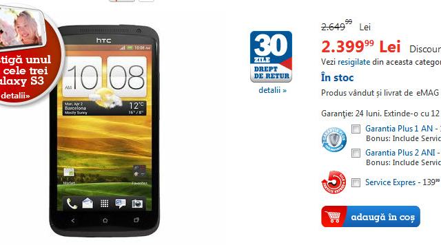 <b>HTC One X la super preț prin eMag! Discount de 250 de lei!</b>eMAG.ro are o ofertă foarte bună pentru primul telefon quad-core din țara noastră, HTC One X. Acestuia i-am făcut deja review aici, iar acum el are parte de un discount de 250 de lei, ajungând să coste astfel 2.399 lei. Este vorba aici de varianta...