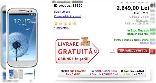 <b>Samsung Galaxy S III vândut În 127 de unități deja la evoMag.ro În doar 6 ore!</b>Samsung Galaxy S III este telefonul momentului, atât la nivel internațional, cât și în România. De vreme ce suntem în iunie, e deja oficial faptul că noul Galaxy S se găsește la toți operatorii și retailerii și au început vânzările. Dacă...