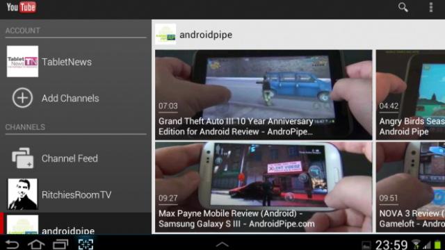 <b>Noua versiune YouTube pentru Android Review Mobilissimo: aduce funcția de Preload și multe altele (Video)</b>Cu ocazia Google I/O 2012 creatorul lui Android a actualizat principalele sale aplicații, precum Google Earth, Google Maps, YouTube și Google+. Astăzi ne ocupăm de noul YouTube, care a primit o actualizare testată de noi pe o tabletă Samsung Galaxy...