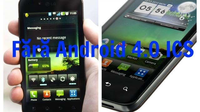 <b>LG Optimus Black și Optimus 2X nu vor primi Android 4.0 Ice Cream Sandwich</b>Pe pagina de facebook a LG Canada s-a spus că nu se va realiza portarea lui Android 4.0 Ice Cream Sandwich pe LG Optimus Black, deși a fost promisă inițial. Și HTC a declarat zilele trecute că un telefon de-al său poziționat în urmă cu ceva timp...