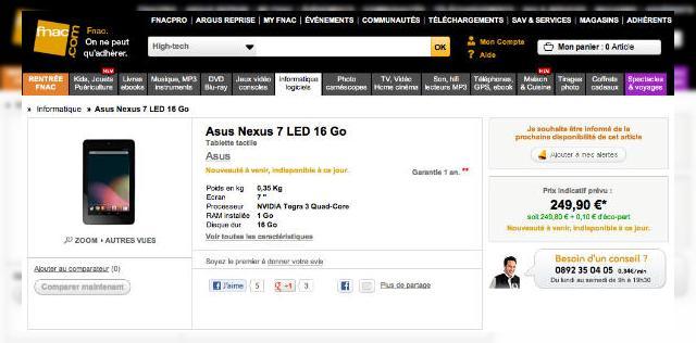 <b>Tableta Nexus 7 confirmată pentru lansare oficială În Europa În septembrie; Costă 249.90 euro În Franța (16GB)</b>Toată lumea vorbește despre Nexus 7, inclusiv noi care v-am prezentat un unboxing ieri, iar acum se discută despre acest produs la nivel european. Tableta va sosi oficial pe Bătrânul Continent luna viitoare și avem informații despre "debarcarea sa...