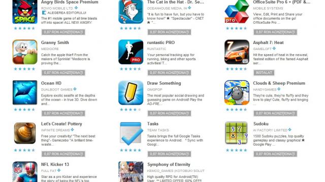 <b>Prima zi de reduceri În Google Play, cumperi aplicații de top cu 0.87 lei</b>Google dorește să celebre cele peste 25 de miliarde de descărcări din magazinul său de aplicații - fostul Android Market, actualul Google Play. Vor fi 25 de zile cu aplicații la preț redus - 25 de cenți ce se transformă în 0.84 lei. Am și...