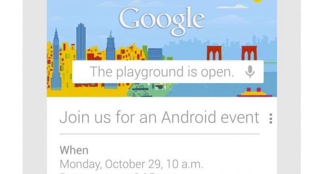 <b>și Google are un eveniment special la final de octombrie; Lansează "ceva" pe 29 octombrie: un nou telefon Nexus sau tabletă?</b>Google tocmai a trimis o invitație la un eveniment special desfășurat la New York pe 29 octombrie și deși unii bloggeri și jurnaliști se plâng ca mesajul ar fi oarecum criptat, probabil au uitat ce înseamnă "The Playground is Open". Dacă nu mă...