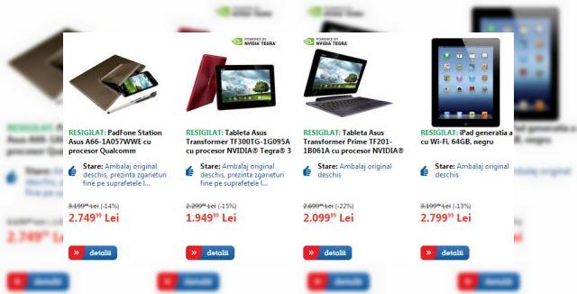 <b>Reducerile Black Friday continuă la eMAG.ro; Azi e rândul resigilatelor!</b>După un Black Friday în care s-au vândut peste 60% din produsele din stoc, eMAG continua sezonul de reduceri, astăzi cu o scădere dre pentru produsele resigilate. Pentru cei nefamiliarizați cu acest termen, resigilatele sunt produse funcționale,...