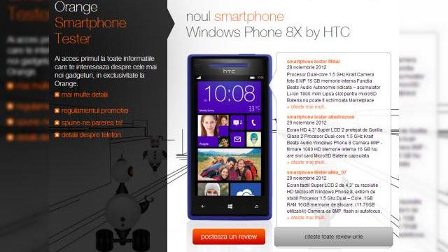 <b>Orange Smartphone Tester pentru clienții Orange și bloggeri pasionați de tehnologie</b>Orange inițiază un program interesant denumit Orange Smartphone Tester. Sunt selectați mai mulți utilizatori din rândul clienților operatorului sau bloggeri. Smartphone-urile sunt oferite spre testare pentru o lună. Vor sosi produse noi în mod...