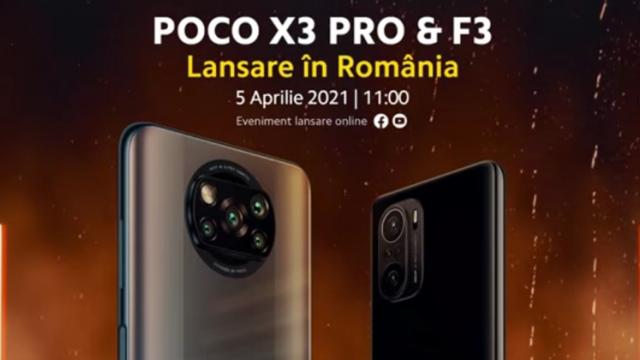 <b>POCO F3 și POCO X3 Pro se lansează azi în România, în cadrul unui eveniment live pe care îl poți urmări de la ora 11:00</b>Această zi de 5 aprilie ne aduce un eveniment important pe plan local, cel care marchează debutul telefoanelor POCO F3 și POCO X3 Pro - smartphone-uri cu valențe de flagship care optează pentru 