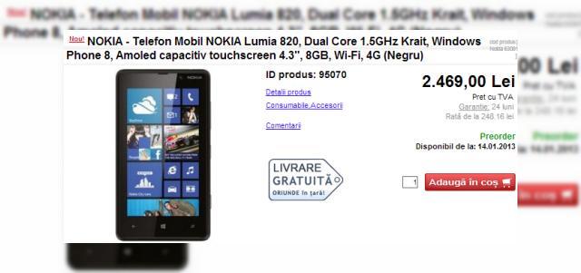 <b>Nokia Lumia 820 și 920 În oferta evoMAG</b>Primele telefoane cu Windows Phone 8 de la Nokia au fost prezentate în septembrie 2012. Au intrat treptate și în România pe la diverse magazine online de prin decembrie. evoMAG are acum prețurile pentru Nokia Lumia 920 - vârful de gamă finlandez cu...