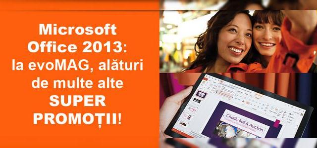 <b>evoMAG.ro pune În vânzare Office 2013, tocmai anunțat oficial astăzi!</b>Astăzi 29 ianuarie Microsoft Office 2013 a fost anunțat oficial și deja evoMag.ro s-a mișcat rapid și a pus în vânzare produsul. Noul Microsoft Office 2013 include Word 2013, PowerPoint 2013, Excel în versiune nouă, OneNote, Outlook 2013 și...