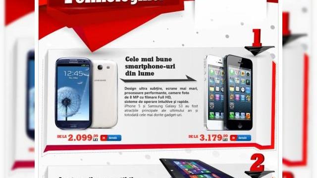 <b>eMAG.ro atacă piață high end cu o ofertă interesantă: topul tehnologiilor de vârf!</b>eMAG.ro are o abordare interesantă în cea mai nouă reorganizare a ofertei sale de electronice și electrocasnice, optând pentru un top al tehnologiilor. Ofertă lor începe cu duelul mai marilor smartphone-urilor din 2012: iPhone 5 și Samsung Galaxy...