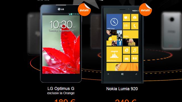 <b>LG Optimus G și Nokia Lumia 920 intră În portofoliul Orange</b>Orange pornește puternic la început de primăvară cu două telefoane noi în portofoliu. Este vorba despre LG Optimus G ce acum sosește pe cale oficială în oferta unui operator de telefonie și Nokia Lumia 920, vârful de gamă finlandez cu Windows...