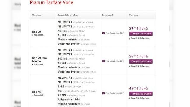 <b>Vodafone România anunță oficial noile sale abonamente: Red 29 cu minute nelimitate În orice rețea, Red 45 și altele!</b>în cadrul unui eveniment oficial desfășurat astăzi Vodafone România a anunțat o nouă serie de abonamente și planuri tarifare voce, pe care le puteți vedea în imaginile de mai jos. Avem și noi nume de cod pentru aceste abonamente, denumite Red,...