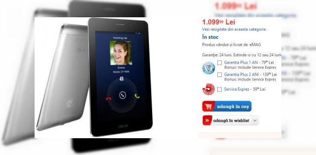 <b>Tableta ASUS FonePad disponibilă acum În România, cu procesor Intel și 3G; Iată prețul!</b>Tableta ASUS FonePad a fost unul dintre device-urile noi care au fost prezentate la Mobile World Congress 2013 în Barcelona, iar produsul a ajuns acum și în România. Pe numele său complet ASUS ME371MG-1B022A Fonepad, acest terminal vine și cu 3G și...