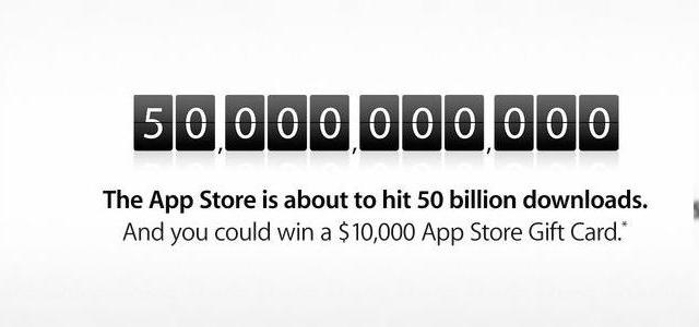 <b>Apple App Store e gata să atingă 50 de miliarde de downloaduri; Apple sărbătorește cu 10.000 de dolari cadou!</b>Cu ocazia atingerii de 50 de miliarde de downloaduri în App Store, Apple oferă gift carduri de 10.000 de dolari persoanei care descarca aplicația cu numărul rotund menționat anterior. Astfel, dacă aveți norocul de a descărca aplicația cu...
