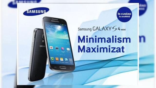 <b>Samsung Galaxy S4 Mini debutează În România prin evoMAG.ro</b>De abia prezentat în cadrul Samsung Premiere 2013 săptămâna trecută, Samsung Galaxy S4 Mini a fost confirmat pentru debutul în România, prin intermediul retailerului evoMAG.ro. Telefonul poate fi admirat în imaginea de mai jos și aflăm în...