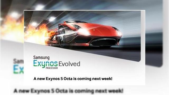 <b>Un nou procesor Samsung Exynos 5 Octa vine săptămâna următoare! Să fie acesta cel ce va propulsa viitorul Note?</b>De curând Samsung a dezvălui prin intermediul contului de twiter @SamsungExynos că este pregătit un nou procesor Exynos 5 Octa, lansarea acestuia având loc săptămâna viitoare. Deocamdată, actualul Exynos 5 Octa rulează doar pe Samsung Galaxy S4,...