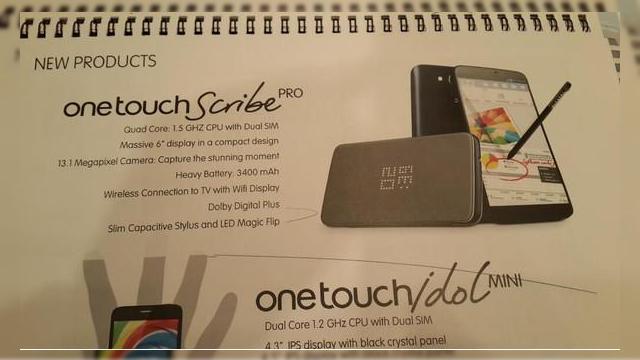 <b>Alcatel One Touch Scribe Pro, un nou phablet de 6 inch cu procesor quad core si dual SIM</b>Chiar si dupa atat de multi ani, Alcatel continua sa existe, desi nu in varianta originala, ci achizitionati de firma TCL. Compania pregateste un nou phablet, pe care il puteti admira mai jos, sub numele de One Touch Scribe Pro. &nbsp; Zvonacul rus Eldar...